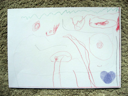 Dieťa nakreslilo symboly na papier